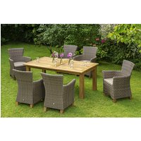 MERXX Gartenmöbelset »Toskana«, 6 Sitzplätze, Aluminium/Kunststoff/Akazienholz, inkl. Auflagen – beige Rabatt: 20 % MERXX Gartenmöbelset »Toskana«, 6 Sitzplätze, Aluminium/Kunststoff/Akazienholz, inkl. Auflagen – beige Rabatt: 20 %