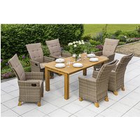 MERXX Gartenmöbelset »Toskana«, 6 Sitzplätze, Aluminium/Kunststoff/Akazienholz, inkl. Auflagen – beige Rabatt: 20 % MERXX Gartenmöbelset »Toskana«, 6 Sitzplätze, Aluminium/Kunststoff/Akazienholz, inkl. Auflagen – beige Rabatt: 20 %