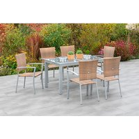 MERXX Gartenmöbelset »Savona«, 6 Sitzplätze, Aluminium/Kunststoff – silberfarben Rabatt: 20 % MERXX Gartenmöbelset »Savona«, 6 Sitzplätze, Aluminium/Kunststoff – silberfarben Rabatt: 20 %
