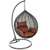 HOME DELUXE Hängesessel » Cielo«, Stahl, inkl. Auflagen, BxHxT: 100 x 123 x 104 cm – braun HOME DELUXE Hängesessel » Cielo«, Stahl, inkl. Auflagen, BxHxT: 100 x 123 x 104 cm – braun