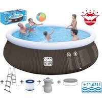 Rundpool, rattanfarben, ØxH: 450 x 106 cm – braun Rabatt: 15 % Rundpool, rattanfarben, ØxH: 450 x 106 cm – braun Rabatt: 15 %