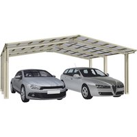 XIMAX Doppelcarport »Linea«, Typ 110, Außenmaß BxT: 545,6 x 495,4 cm, edelstahlfarben – silberfarben XIMAX Doppelcarport »Linea«, Typ 110, Außenmaß BxT: 545,6 x 495,4 cm, edelstahlfarben – silberfarben