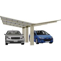 XIMAX Doppelcarport »Linea«, Typ 110, Außenmaß BxT: 547,6 x 495,4 cm, edelstahlfarben – silberfarben XIMAX Doppelcarport »Linea«, Typ 110, Außenmaß BxT: 547,6 x 495,4 cm, edelstahlfarben – silberfarben