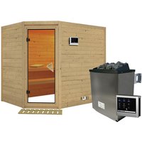KARIBU Sauna »Kärdla«, inkl. 9 kW Saunaofen mit externer Steuerung, für 4 Personen – beige KARIBU Sauna »Kärdla«, inkl. 9 kW Saunaofen mit externer Steuerung, für 4 Personen – beige