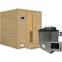 KARIBU Sauna »Sindi«, inkl. 9 kW Saunaofen mit externer Steuerung, für 4 Personen – beige KARIBU Sauna »Sindi«, inkl. 9 kW Saunaofen mit externer Steuerung, für 4 Personen – beige