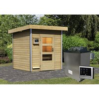 KARIBU Saunahaus »Doblen«, BxTxH: 196 x 196 x 228 cm, 9 kW Ofen mit ext. Steuerung – beige KARIBU Saunahaus »Doblen«, BxTxH: 196 x 196 x 228 cm, 9 kW Ofen mit ext. Steuerung – beige