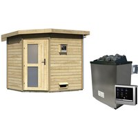 KARIBU Saunahaus »Kreslau«, BxTxH: 231 x 196 x 226 cm, 9 kW Ofen mit ext. Steuerung – beige KARIBU Saunahaus »Kreslau«, BxTxH: 231 x 196 x 226 cm, 9 kW Ofen mit ext. Steuerung – beige