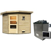 KARIBU Saunahaus »Kreslau«, BxTxH: 231 x 196 x 226 cm, 9 kW Ofen mit ext. Steuerung – beige KARIBU Saunahaus »Kreslau«, BxTxH: 231 x 196 x 226 cm, 9 kW Ofen mit ext. Steuerung – beige