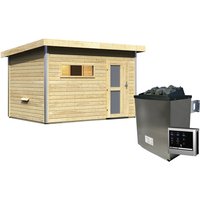 KARIBU Saunahaus »Schwanenburg 2«, BxTxH: 337 x 231 x 239 cm, 9 kW Ofen mit ext. Steuerung – beige KARIBU Saunahaus »Schwanenburg 2«, BxTxH: 337 x 231 x 239 cm, 9 kW Ofen mit ext. Steuerung – beige