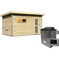 KARIBU Saunahaus »Schwanenburg 3«, BxTxH: 393 x 231 x 239 cm, 9 kW Ofen mit ext. Steuerung – beige KARIBU Saunahaus »Schwanenburg 3«, BxTxH: 393 x 231 x 239 cm, 9 kW Ofen mit ext. Steuerung – beige