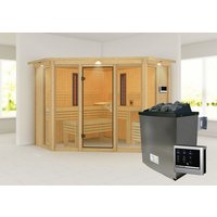 KARIBU Infrarotkabine, inkl. 9 kW Saunaofen mit externer Steuerung, für 4 Personen – braun KARIBU Infrarotkabine, inkl. 9 kW Saunaofen mit externer Steuerung, für 4 Personen – braun