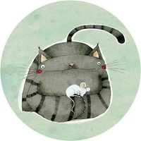 K&L Wall Art Vliestapete »Runde Vliestapete«, Loske Katze liebt Maus Kinder, mehrfarbig, matt – bunt K&L Wall Art Vliestapete »Runde Vliestapete«, Loske Katze liebt Maus Kinder, mehrfarbig, matt – bunt