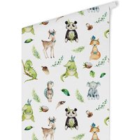 K&L Wall Art Vliestapete »Kinder Vliestapete«, Baby Krokodil Reh Pandabär, mehrfarbig, matt – bunt K&L Wall Art Vliestapete »Kinder Vliestapete«, Baby Krokodil Reh Pandabär, mehrfarbig, matt – bunt