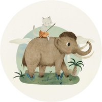 K&L Wall Art Vliestapete »Runde Vliestapete«, Loske Elefant Katze Kinder, mehrfarbig, matt – bunt K&L Wall Art Vliestapete »Runde Vliestapete«, Loske Elefant Katze Kinder, mehrfarbig, matt – bunt