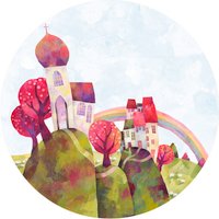 K&L Wall Art Vliestapete »Runde Vliestapete«, Blanz Märchen Regenbogen Kinder, mehrfarbig, matt – bunt K&L Wall Art Vliestapete »Runde Vliestapete«, Blanz Märchen Regenbogen Kinder, mehrfarbig, matt – bunt