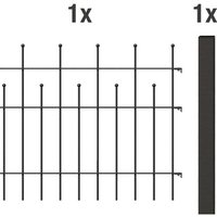 GAH ALBERTS Zaun-Anbauset Madrid »Madrid«, BxH: 200 x 73,5 cm, Stahl, anthrazit metallic – schwarz GAH ALBERTS Zaun-Anbauset Madrid »Madrid«, BxH: 200 x 73,5 cm, Stahl, anthrazit metallic – schwarz