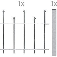 GAH ALBERTS Zaun-Anbauset Madrid »Madrid«, BxH: 200 x 49,5 cm, Stahl, silberfarben GAH ALBERTS Zaun-Anbauset Madrid »Madrid«, BxH: 200 x 49,5 cm, Stahl, silberfarben