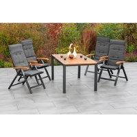 MERXX Gartenmöbelset »Tilos«, 4 Sitzplätze, Aluminium/Akazienholz, inkl. Auflagen – grau Rabatt: 17 % MERXX Gartenmöbelset »Tilos«, 4 Sitzplätze, Aluminium/Akazienholz, inkl. Auflagen – grau Rabatt: 17 %