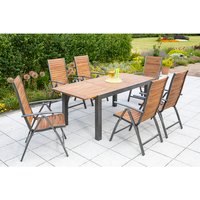 MERXX Gartenmöbelset »Santorin«, 6 Sitzplätze, Aluminium/Akazienholz – grau MERXX Gartenmöbelset »Santorin«, 6 Sitzplätze, Aluminium/Akazienholz – grau