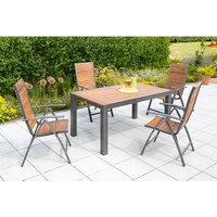 MERXX Gartenmöbelset »Santorin«, 4 Sitzplätze, Aluminium/Akazienholz – grau MERXX Gartenmöbelset »Santorin«, 4 Sitzplätze, Aluminium/Akazienholz – grau