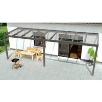 GARDENDREAMS Terrassenüberdachung »Expert«, BxT: 700 x 200 cm, grau / RAL9007, Glasdach GARDENDREAMS Terrassenüberdachung »Expert«, BxT: 700 x 200 cm, grau / RAL9007, Glasdach