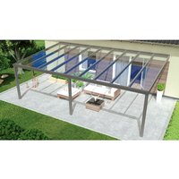 GARDENDREAMS Terrassenüberdachung »Expert«, BxT: 700 x 400 cm, grau / RAL9007, Glasdach GARDENDREAMS Terrassenüberdachung »Expert«, BxT: 700 x 400 cm, grau / RAL9007, Glasdach