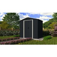 PERGART Gerätehaus »Düsseldorf II«, Metall, BxHxT: 194 x 184 x 131 cm (Außenmaße) – grau PERGART Gerätehaus »Düsseldorf II«, Metall, BxHxT: 194 x 184 x 131 cm (Außenmaße) – grau