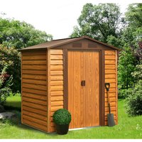 PERGART Gerätehaus »Frankfurt II«, Metall, BxHxT: 193 x 203 x 152 cm (Außenmaße inkl. Dachüberstand) – braun | Fichte | 2,48 m² PERGART Gerätehaus »Frankfurt II«, Metall, BxHxT: 193 x 203 x 152 cm (Außenmaße inkl. Dachüberstand) – braun | Fichte | 2,48 m²