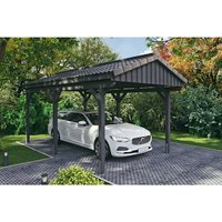 SKANHOLZ Carport »Fichtelberg«, BxT: 317 x 566 cm, Firsthöhe: 303 cm, lasiert – grau SKANHOLZ Carport »Fichtelberg«, BxT: 317 x 566 cm, Firsthöhe: 303 cm, lasiert – grau