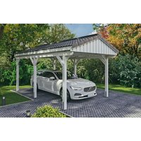 SKANHOLZ Carport »Fichtelberg«, BxT: 317 x 566 cm, Firsthöhe: 303 cm, lasiert – weiss SKANHOLZ Carport »Fichtelberg«, BxT: 317 x 566 cm, Firsthöhe: 303 cm, lasiert – weiss