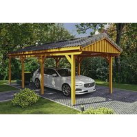 SKANHOLZ Carport »Fichtelberg«, BxT: 317 x 808 cm, Firsthöhe: 303 cm, lasiert – beige SKANHOLZ Carport »Fichtelberg«, BxT: 317 x 808 cm, Firsthöhe: 303 cm, lasiert – beige