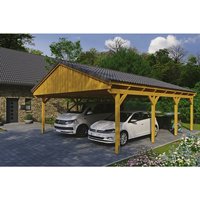 SKANHOLZ Carport »Fichtelberg«, BxT: 618 x 808 cm, Firsthöhe: 362 cm, lasiert – beige SKANHOLZ Carport »Fichtelberg«, BxT: 618 x 808 cm, Firsthöhe: 362 cm, lasiert – beige