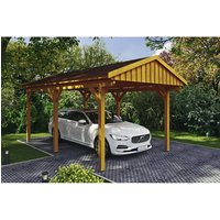 SKANHOLZ Carport »Fichtelberg«, BxT: 317 x 566 cm, Firsthöhe: 303 cm, lasiert – beige SKANHOLZ Carport »Fichtelberg«, BxT: 317 x 566 cm, Firsthöhe: 303 cm, lasiert – beige