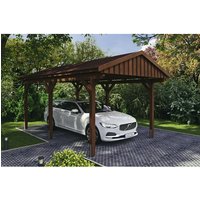 SKANHOLZ Carport »Fichtelberg«, BxT: 317 x 566 cm, Firsthöhe: 303 cm, lasiert – braun SKANHOLZ Carport »Fichtelberg«, BxT: 317 x 566 cm, Firsthöhe: 303 cm, lasiert – braun