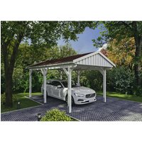 SKANHOLZ Carport »Fichtelberg«, BxT: 317 x 566 cm, Firsthöhe: 303 cm, lasiert – weiss SKANHOLZ Carport »Fichtelberg«, BxT: 317 x 566 cm, Firsthöhe: 303 cm, lasiert – weiss