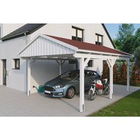 SKANHOLZ Carport »Fichtelberg«, BxT: 423 x 566 cm, Firsthöhe: 326 cm, lasiert – weiss SKANHOLZ Carport »Fichtelberg«, BxT: 423 x 566 cm, Firsthöhe: 326 cm, lasiert – weiss