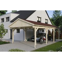 SKANHOLZ Carport »Fichtelberg«, BxT: 423 x 808 cm, Firsthöhe: 326 cm, unbehandelt – beige SKANHOLZ Carport »Fichtelberg«, BxT: 423 x 808 cm, Firsthöhe: 326 cm, unbehandelt – beige