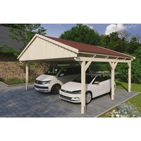 SKANHOLZ Carport »Fichtelberg«, BxT: 618 x 566 cm, Firsthöhe: 362 cm, unbehandelt – beige SKANHOLZ Carport »Fichtelberg«, BxT: 618 x 566 cm, Firsthöhe: 362 cm, unbehandelt – beige