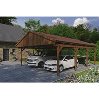 SKANHOLZ Carport »Fichtelberg«, BxT: 618 x 808 cm, Firsthöhe: 362 cm, lasiert – braun SKANHOLZ Carport »Fichtelberg«, BxT: 618 x 808 cm, Firsthöhe: 362 cm, lasiert – braun