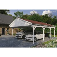 SKANHOLZ Carport »Fichtelberg«, BxT: 618 x 808 cm, Firsthöhe: 362 cm, lasiert – weiss SKANHOLZ Carport »Fichtelberg«, BxT: 618 x 808 cm, Firsthöhe: 362 cm, lasiert – weiss