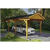 SKANHOLZ Carport »Fichtelberg«, BxT: 317 x 808 cm, Firsthöhe: 303 cm, lasiert – beige SKANHOLZ Carport »Fichtelberg«, BxT: 317 x 808 cm, Firsthöhe: 303 cm, lasiert – beige