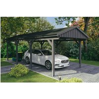 SKANHOLZ Carport »Fichtelberg«, BxT: 317 x 808 cm, Firsthöhe: 303 cm, lasiert – grau SKANHOLZ Carport »Fichtelberg«, BxT: 317 x 808 cm, Firsthöhe: 303 cm, lasiert – grau