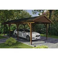 SKANHOLZ Carport »Fichtelberg«, BxT: 317 x 808 cm, Firsthöhe: 303 cm, lasiert – braun SKANHOLZ Carport »Fichtelberg«, BxT: 317 x 808 cm, Firsthöhe: 303 cm, lasiert – braun