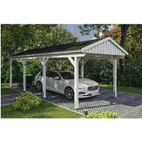 SKANHOLZ Carport »Fichtelberg«, BxT: 317 x 808 cm, Firsthöhe: 303 cm, lasiert – weiss SKANHOLZ Carport »Fichtelberg«, BxT: 317 x 808 cm, Firsthöhe: 303 cm, lasiert – weiss