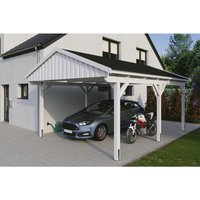 SKANHOLZ Carport »Fichtelberg«, BxT: 423 x 566 cm, Firsthöhe: 326 cm, lasiert – weiss SKANHOLZ Carport »Fichtelberg«, BxT: 423 x 566 cm, Firsthöhe: 326 cm, lasiert – weiss