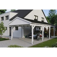 SKANHOLZ Carport »Fichtelberg«, BxT: 423 x 808 cm, Firsthöhe: 326 cm, lasiert – weiss SKANHOLZ Carport »Fichtelberg«, BxT: 423 x 808 cm, Firsthöhe: 326 cm, lasiert – weiss