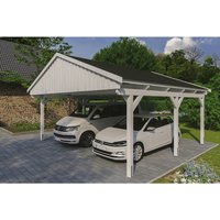 SKANHOLZ Carport »Fichtelberg«, BxT: 618 x 566 cm, Firsthöhe: 362 cm, lasiert – weiss SKANHOLZ Carport »Fichtelberg«, BxT: 618 x 566 cm, Firsthöhe: 362 cm, lasiert – weiss