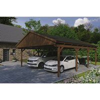 SKANHOLZ Carport »Fichtelberg«, BxT: 618 x 808 cm, Firsthöhe: 362 cm, lasiert – braun SKANHOLZ Carport »Fichtelberg«, BxT: 618 x 808 cm, Firsthöhe: 362 cm, lasiert – braun