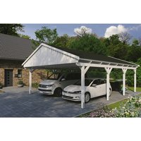 SKANHOLZ Carport »Fichtelberg«, BxT: 618 x 808 cm, Firsthöhe: 362 cm, lasiert – weiss SKANHOLZ Carport »Fichtelberg«, BxT: 618 x 808 cm, Firsthöhe: 362 cm, lasiert – weiss