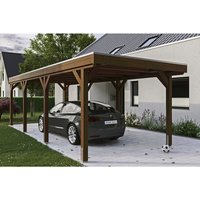SKANHOLZ Carport »Grunewald«, BxT: 321 x 796 cm, Firsthöhe: 243 cm, lasiert – braun SKANHOLZ Carport »Grunewald«, BxT: 321 x 796 cm, Firsthöhe: 243 cm, lasiert – braun